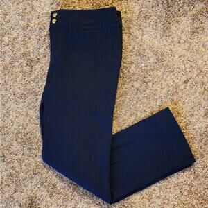 VTG Double Snap Lauren by RL Stretch Chino Career Ankle Pant Navy Size 10 EUC